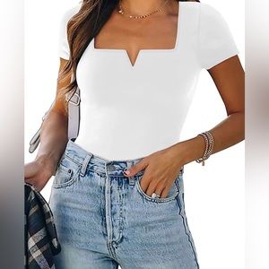 NWOT. Notch neck style bodysuit.